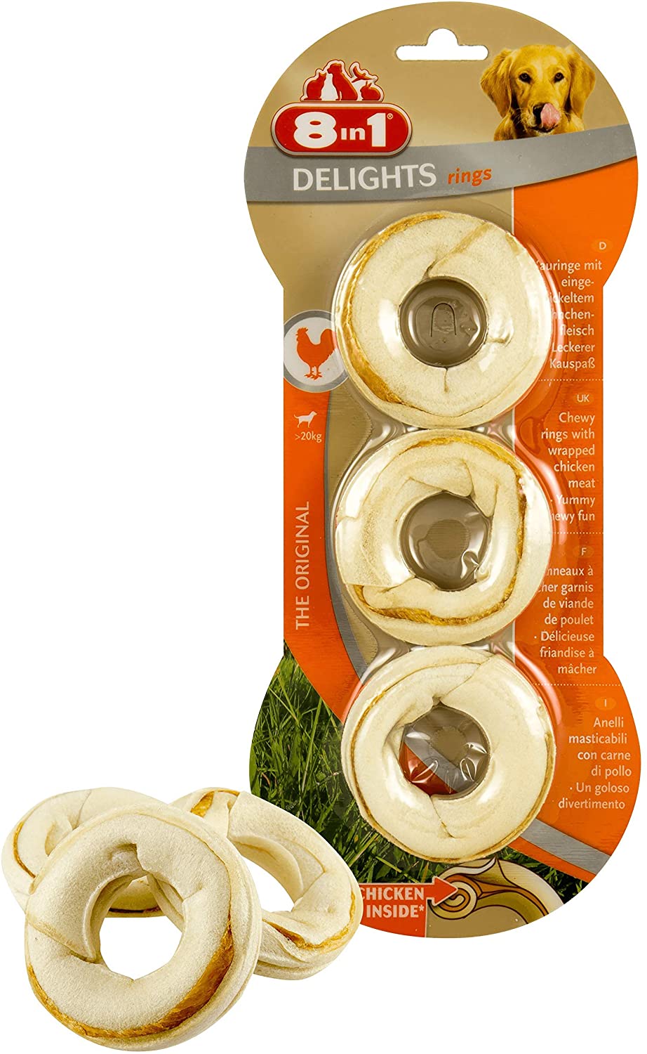 8in1 Delights Rings, Pack of 3, multi-coloured, 119 g (Pack of 1) - Image 3