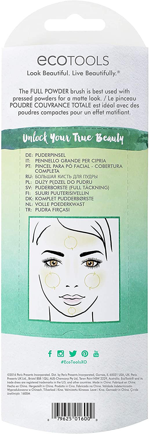EcoTools Full Powder Brush, Fluffy Makeup Brush For Loose & Pressed Powder, Best for Setting Makeup Large Head With Soft - Image 3