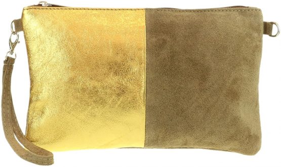 Girly Handbags Two Tone Metallic Clutch Bag