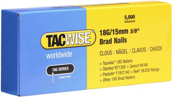 Tacwise 0394 18G/15 mm Galvanised Brad Nails (Pack of 5000), 15 mm - Image 2