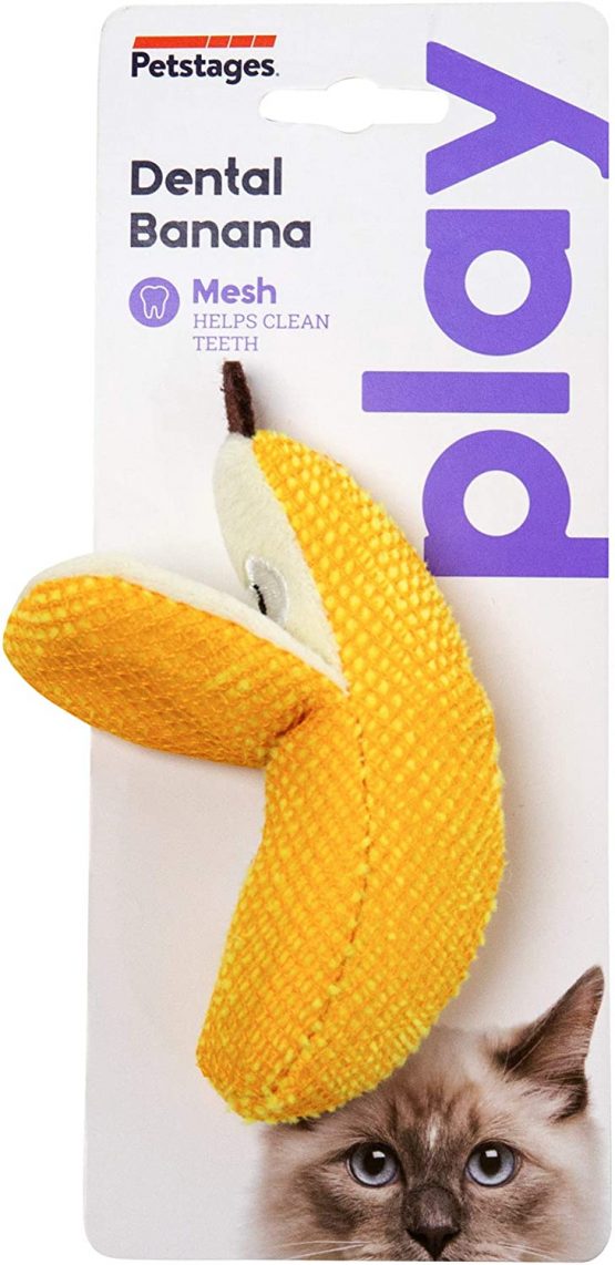 Petstages Dental Banana Catnip Cat Chew Toy - Image 2