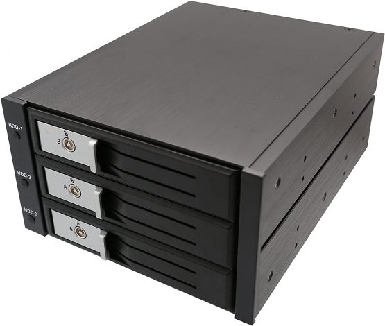 Syba 3-Bay Tray Less 3.5-Inch SATA/SAS Hard Drive Internal Enclosure with Independent Power Control Switch and LED Indicator - Black