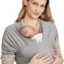 Baby Sling | Baby Wrap Carrier | Newborn to 35 lbs Infant with 3 Carrying Positions | 95% Cotton 5% Spandex - Dark Grey