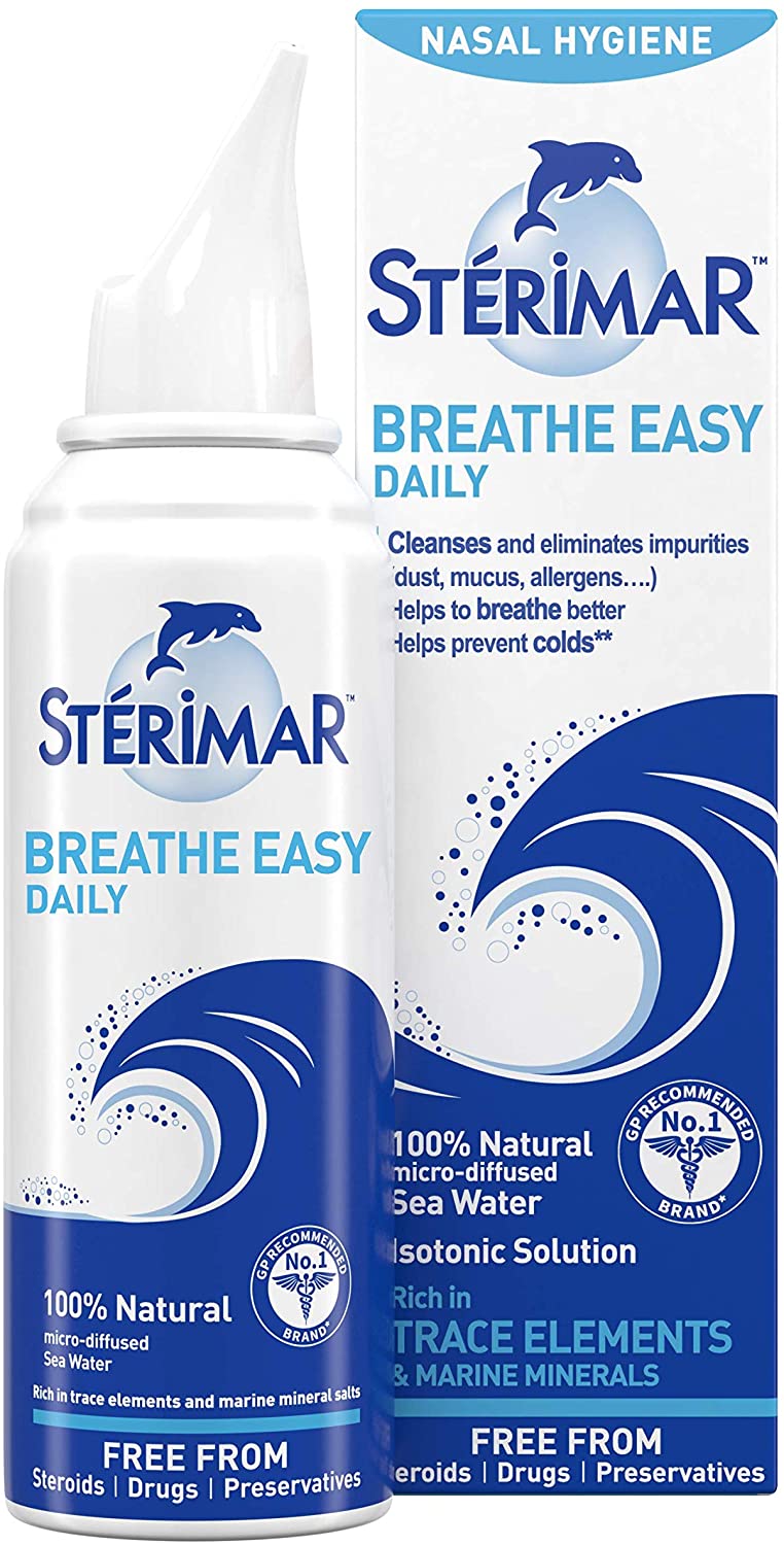Sterimar Breathe Easy Daily, Nasal Spray, Gentle Nasal Hygiene, Cleanses Impurities,100% Natural Sea Water