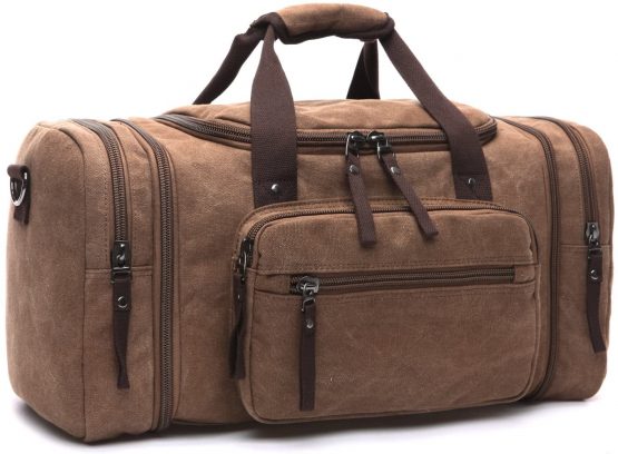 LOSMILE Large Travel Duffles,Holdall Travel Bags Weekend Bag Overnight Bag Carry On Luggage. (Brown)