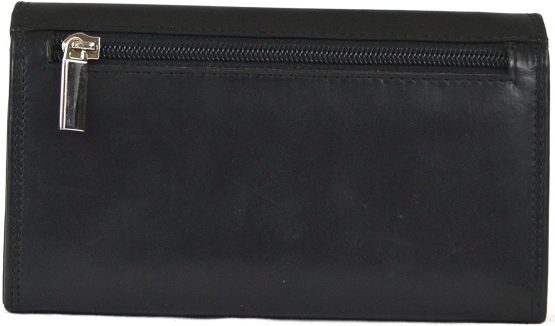 Ladies Soft Real Nappa Leather Long Flap-over Purse with Inner Flap pockets (Lilac/Dark Brown/Mid Brown/Navy/Turquoise/Black) - Image 2