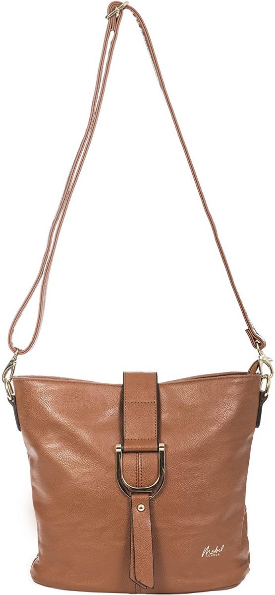 Mabel Womens Vegan Leather Bucket Style Cross Body Shoulder Handbag - Lightewight Medium Size Everyday Bag - Frankie - Image 4