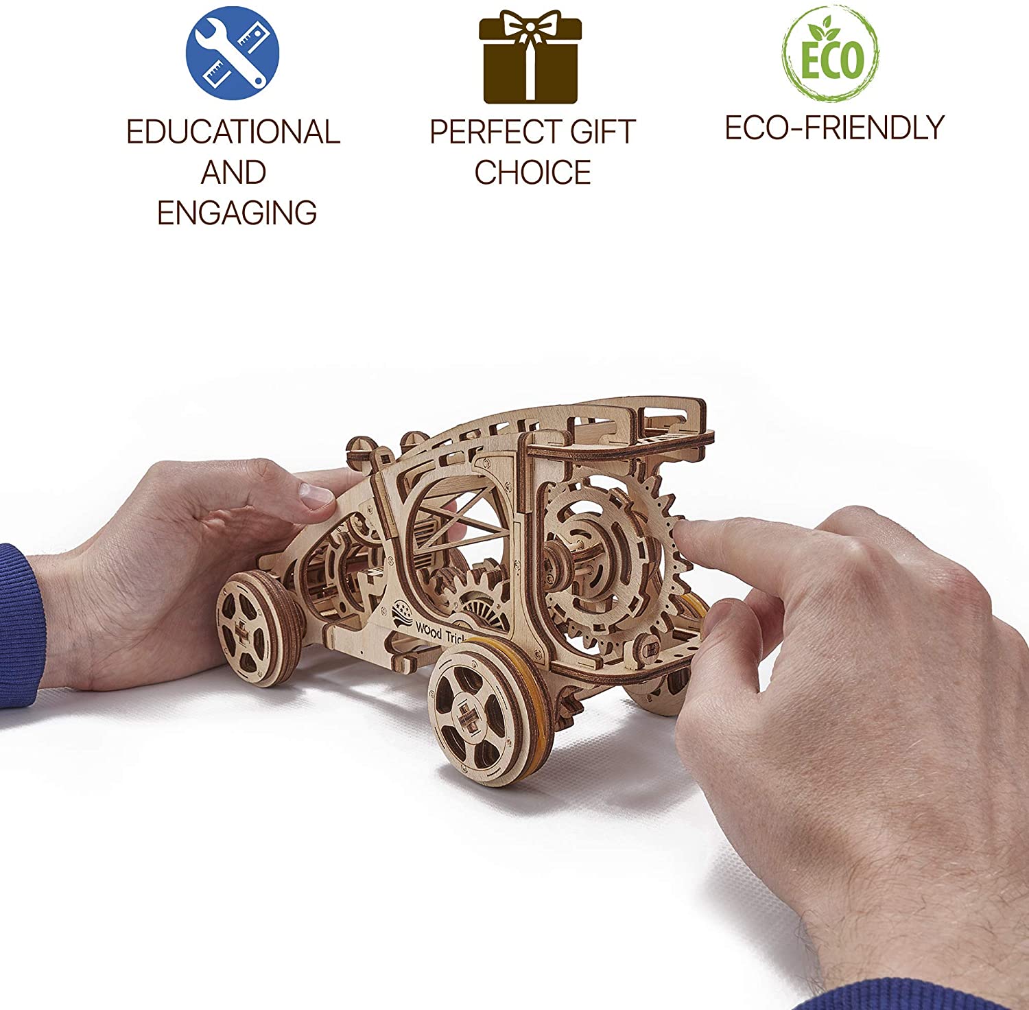 Wood Trick Dune Buggy Toy Car Mini, Wooden Dune Buggy Model Kit Mechanical Model to Build, Wooden Car Toys, 3D Wooden Puzzle - Image 3