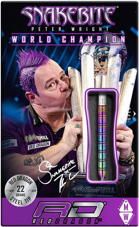 RED DRAGON Peter Wright Snakebite 1: 22g or 24g Tungsten Darts Set with Flights and Stems - Image 4