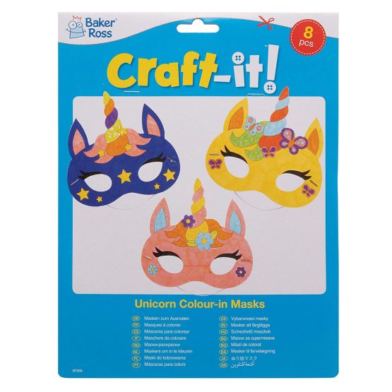 Baker Ross AT309 Unicorn Masks-Pack of 8, Colour Costumes for Kids Arts and Crafting Activities for Mythological Fancy Dress, Assorted, 19 cm - Image 4