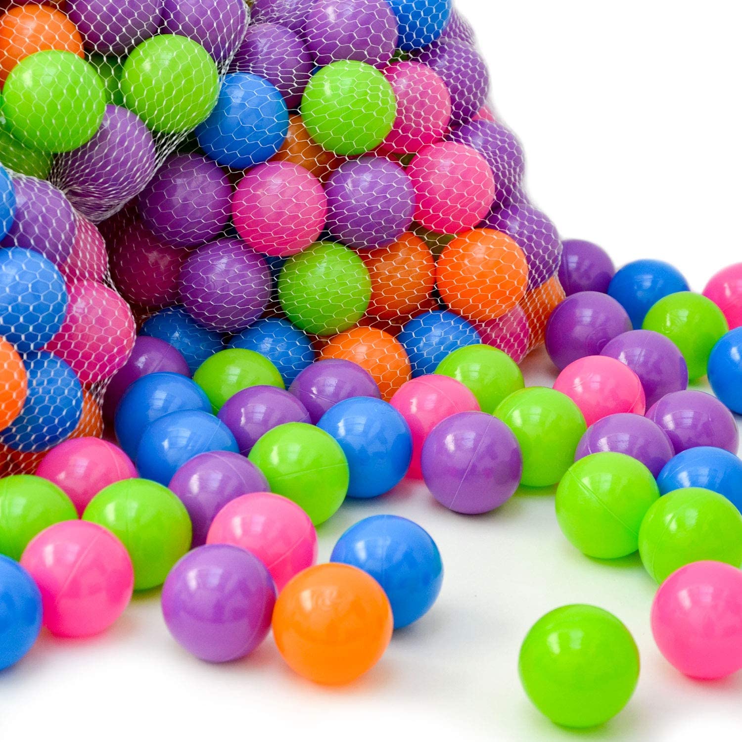 LittleTom 100 colorful hollow Plastic Balls Ø 6 cm to fill ball pits for baby