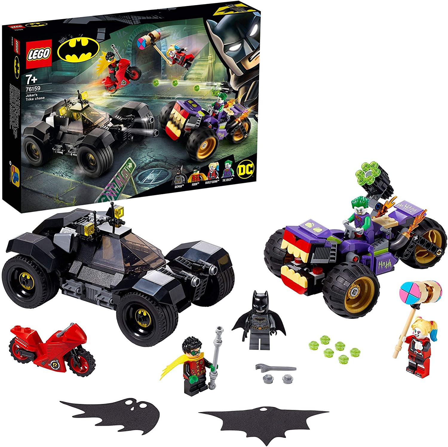 LEGO 76159 Super Heroes Joker's Trike Chase, Multicolor, Standard