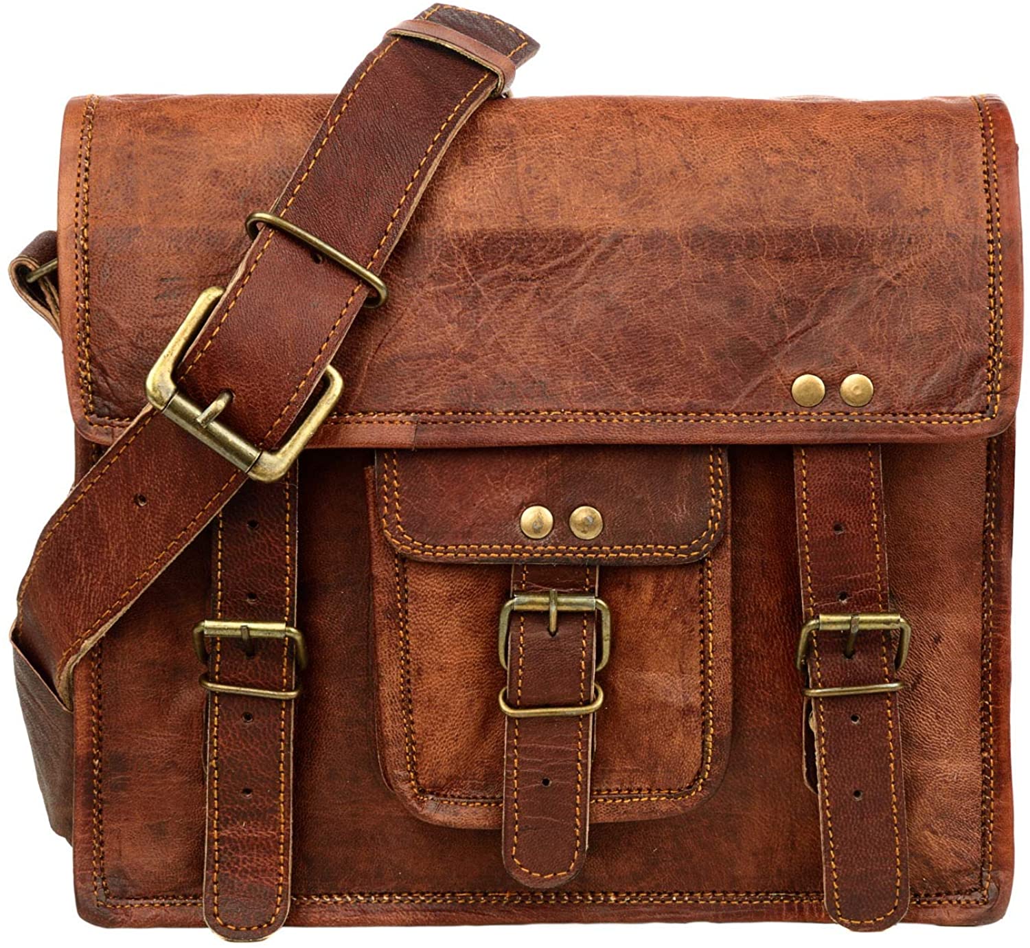Paper High Medium Brown Leather Satchel