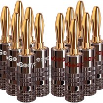 Goaycer 4mm Banana Plugs - 24K Gold Plated Bannan Plug Speaker Connectors 6 Pairs / 12 pcs
