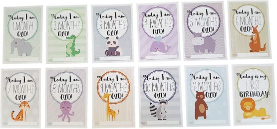 Baby Cards for Milestone Moments - 40 Unisex Designed Photo Cards Including Pregnancy and Key Age Markers. Great baby Shower Gift - Image 2