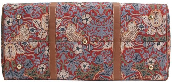 Signare Tapestry Large Duffel Bag Overnight Bags Weekend Bag for Women (William Morris Strawberry Thief Red, BHOLD-STRD) - Image 4
