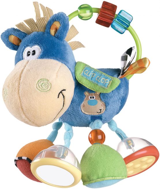 Playgro Activity Rattle Clip Clop, Learning Toy, From 3 Months, BPA Playgro Toy Box Horse Clip Clop, Blue/Multicoloured, 40016