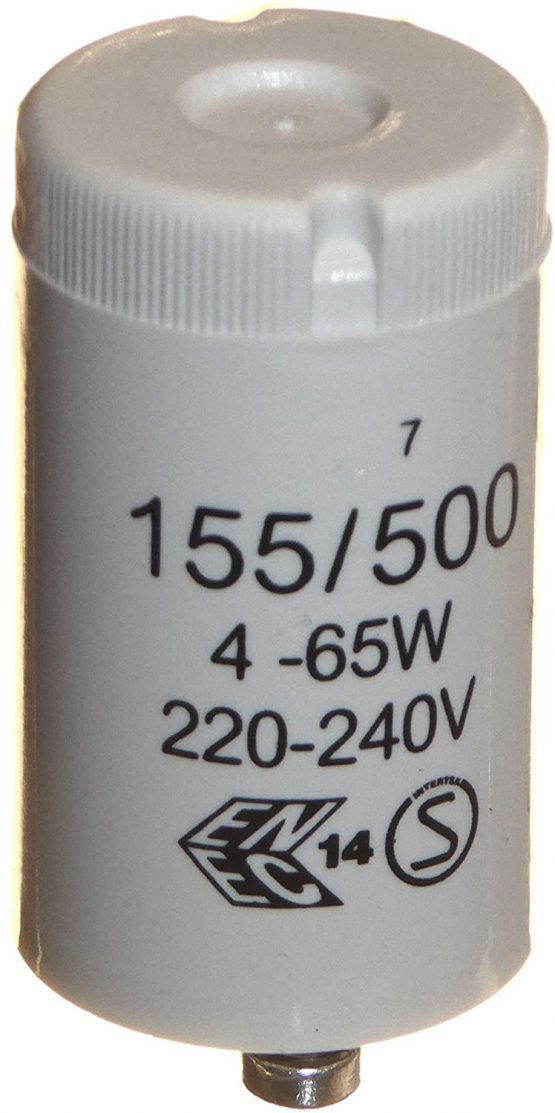 4pk Starters for 4-65 Watt T8 / T12 Single Fluorescent Tube Lights 220-240v General Electric (GE) 155/500 - Image 2