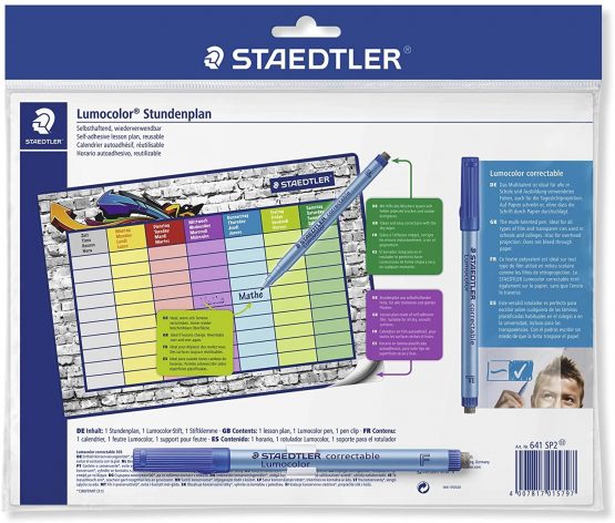 Staedtler Lumocolor 641 SP2 Hour Plan Dry Clean with correctable, DIN A4 Format - Image 2