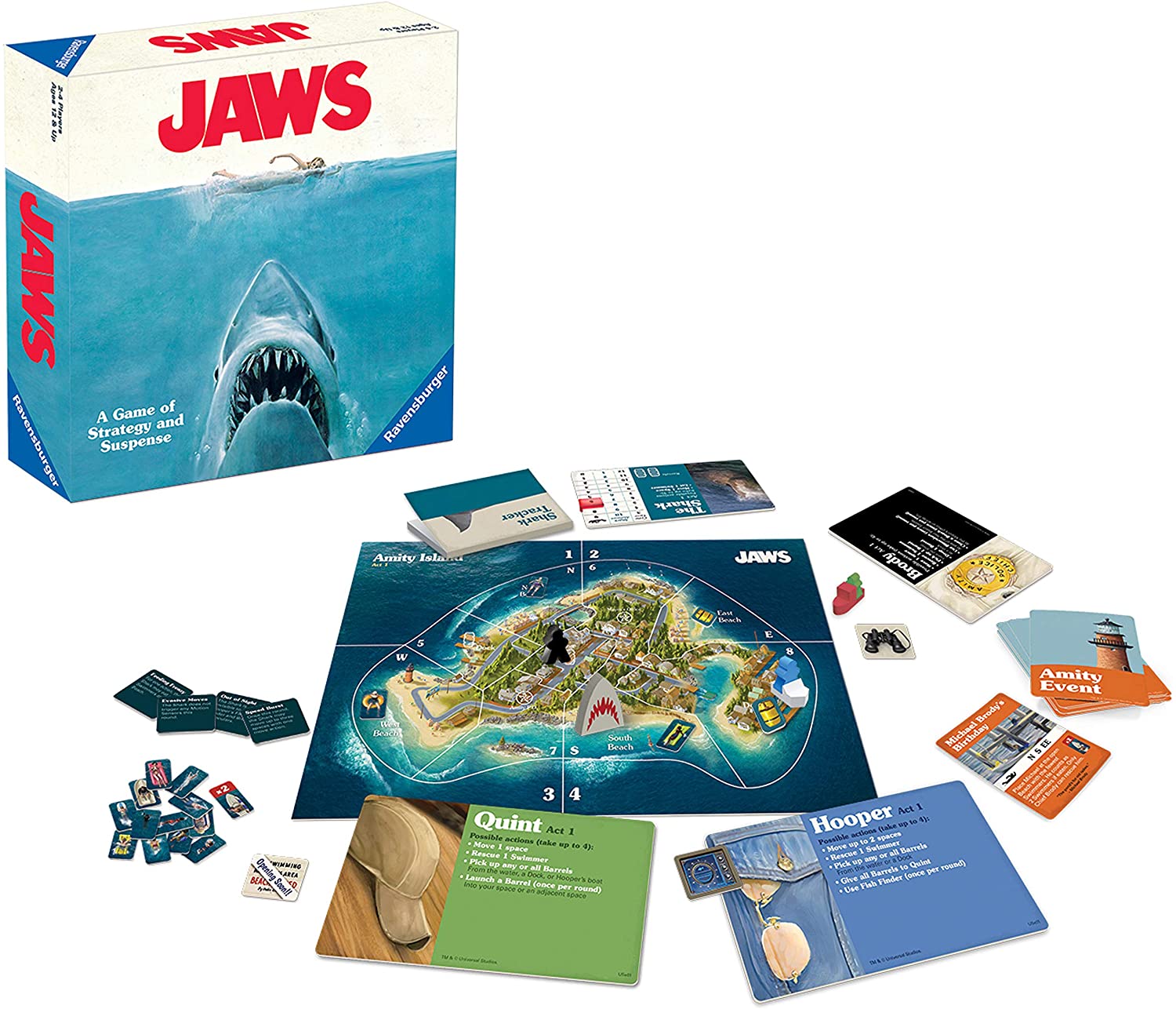 Ravensburger Jaws Immersive Strategy Board Games for Adults and Kids Ages 12 Years Up - 2 to 4 Players, White - Image 2
