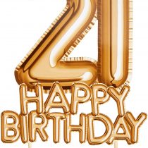 Neviti 773598 Glitz & Glamour - Cake Topper - Gold - Age 21