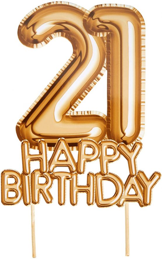 Neviti 773598 Glitz & Glamour - Cake Topper - Gold - Age 21