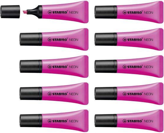 Highlighter - STABILO NEON Box of 10 Magenta