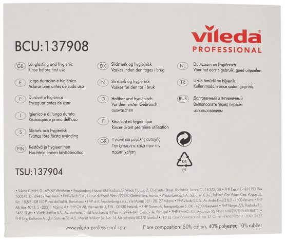 Vileda 137904 Professional Supermop Replacement Head, Blue - Image 3