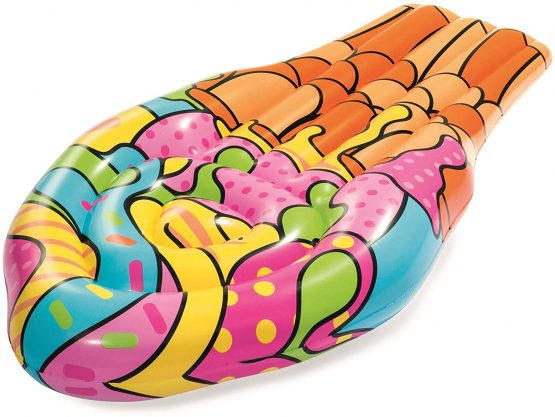 Bestway Unisex's Pop Cone Luftmatratze Ice Cream Pool Float, Inflatable Rubber Ride on for Kids and Adults, Swim aid, Multi, 188 x 95 cm, 43185-19