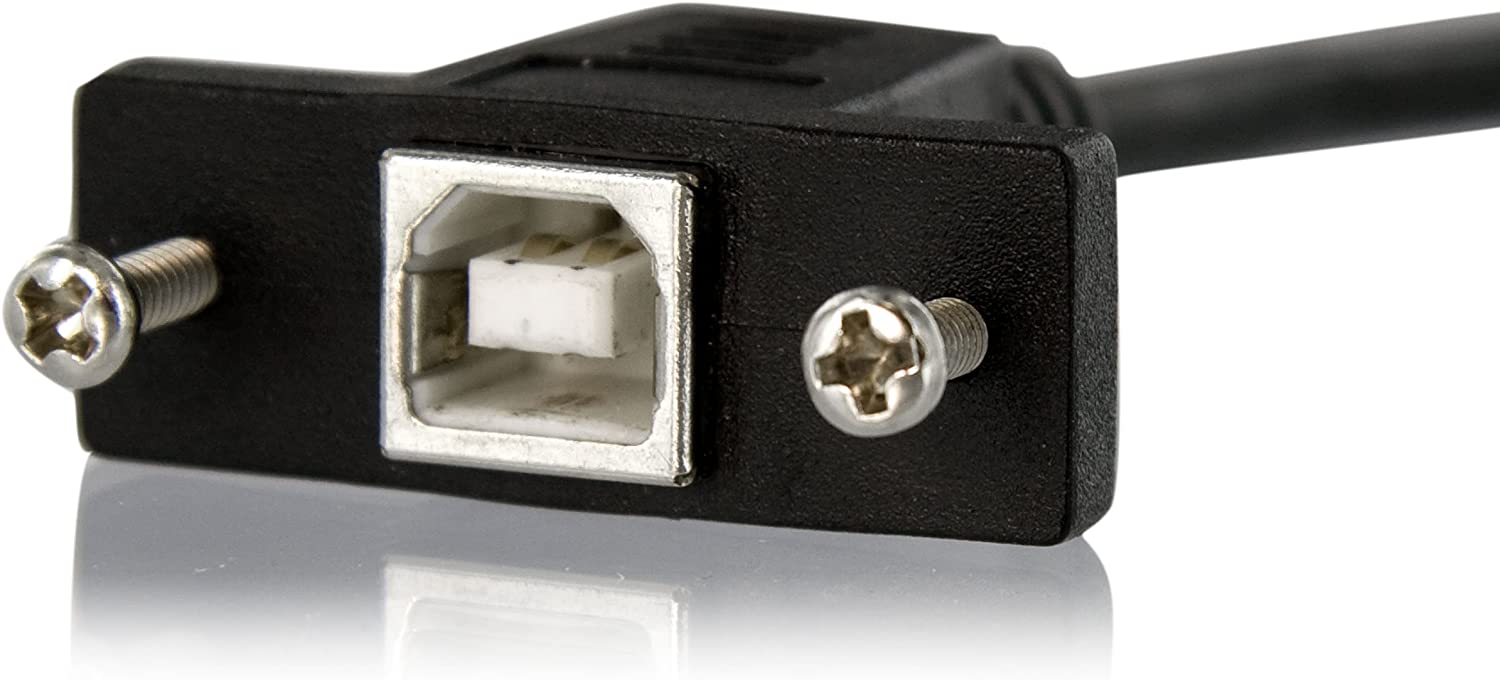 StarTech.com USBPNLBFBM1 1 ft Panel Mount USB Cable B to B, F/M, USB Cable, USB Type B (F) to USB Type B (M), USB 2.0 - Image 2