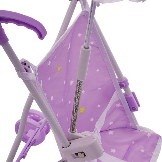 Olivia's Little World Classic Baby Doll Stroller Pushchair & Parasol Purple OL-00005 - Image 3