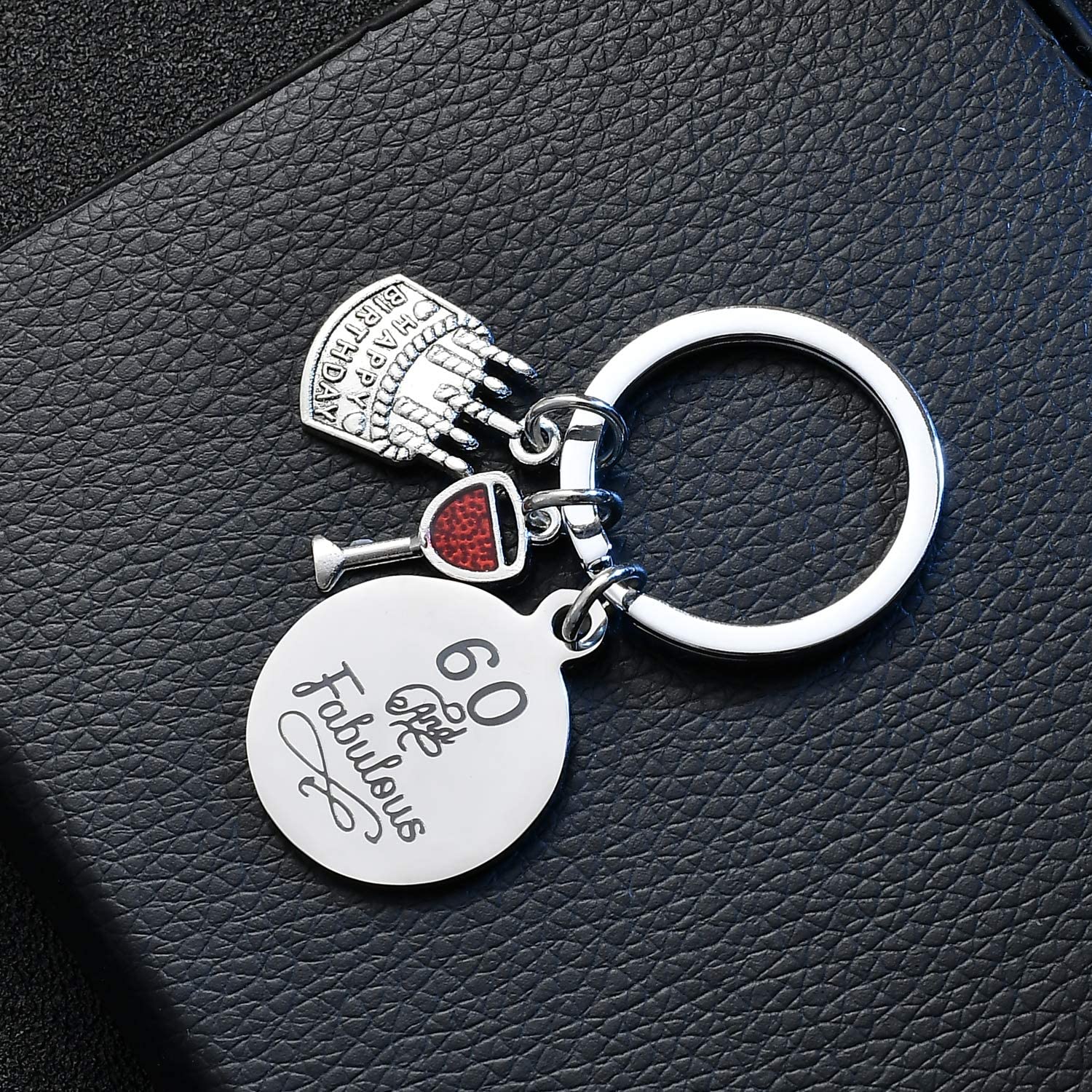 Happy Birthday Gifts Women Keychains Teen Girls Keyrings Jewellery Presents For Mum Grandmother (60th birthday) - Image 4