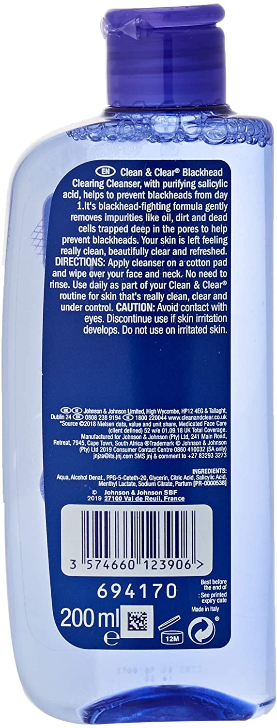 Clean & Clear Blackhead Clearing Oil-Free Cleanser, 200ml,CLNCLR02, 200 ml (Pack of 1) - Image 2