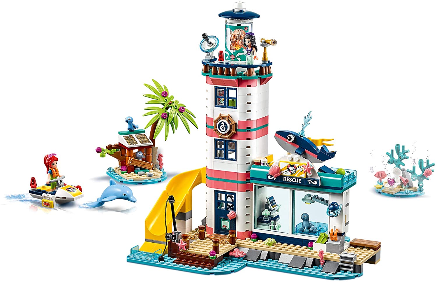 LEGO 41380 Friends Lighthouse Rescue Center 4-Floors Vet Clinic Set including Mia and Emma Mini dolls with Animals Figures - Image 2