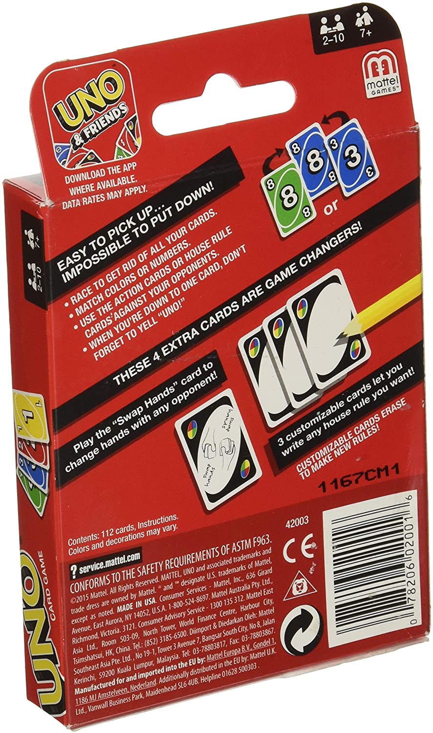Mattel UNO Card Game For 7Y+, Colorfull, 1 - Image 2