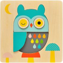 Petit Collage Little Owl Chunky Wood Puzzle multicolor PTC318