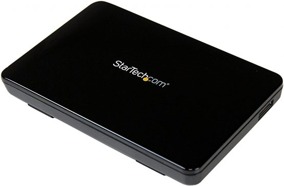 StarTech S2510BPU33 2.5in USB 3.0 External SATA III SSD Hard Drive Enclosure with UASP – Portable External HDD, Black