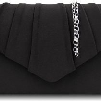 Milisente Women Clutch Bag Suede Pleated Envelope Bag Stylish Evening Bag