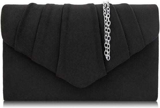 Milisente Women Clutch Bag Suede Pleated Envelope Bag Stylish Evening Bag