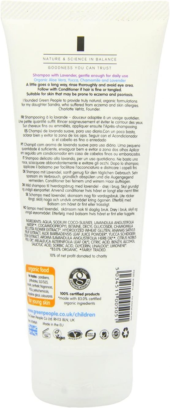 Green People Organic Shampoo Lavender, 200ml - Image 2