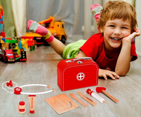 small foot 11183 Play set "doctor's case" made of wood, incl. syringe, stethoscope, thermometer and much more, from 3 years of age - Image 3