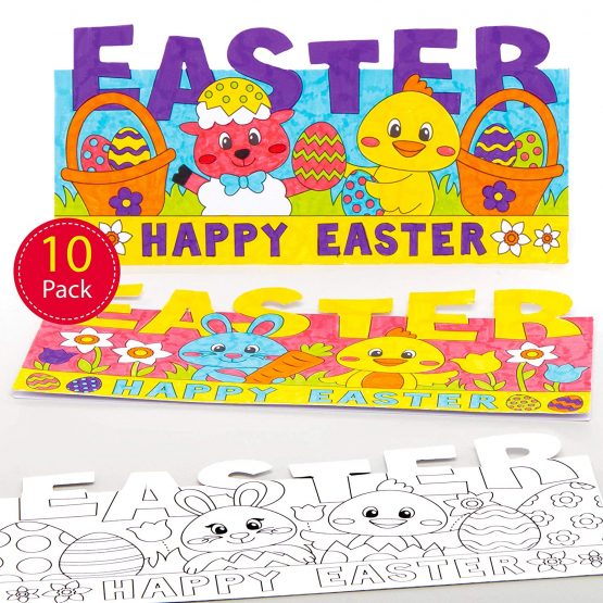 Baker Ross AT533 Easter Colour In Pop Up Cards - Pack of 10, Creative Art And Craft Supplies For Kids To Make And Decorate 10