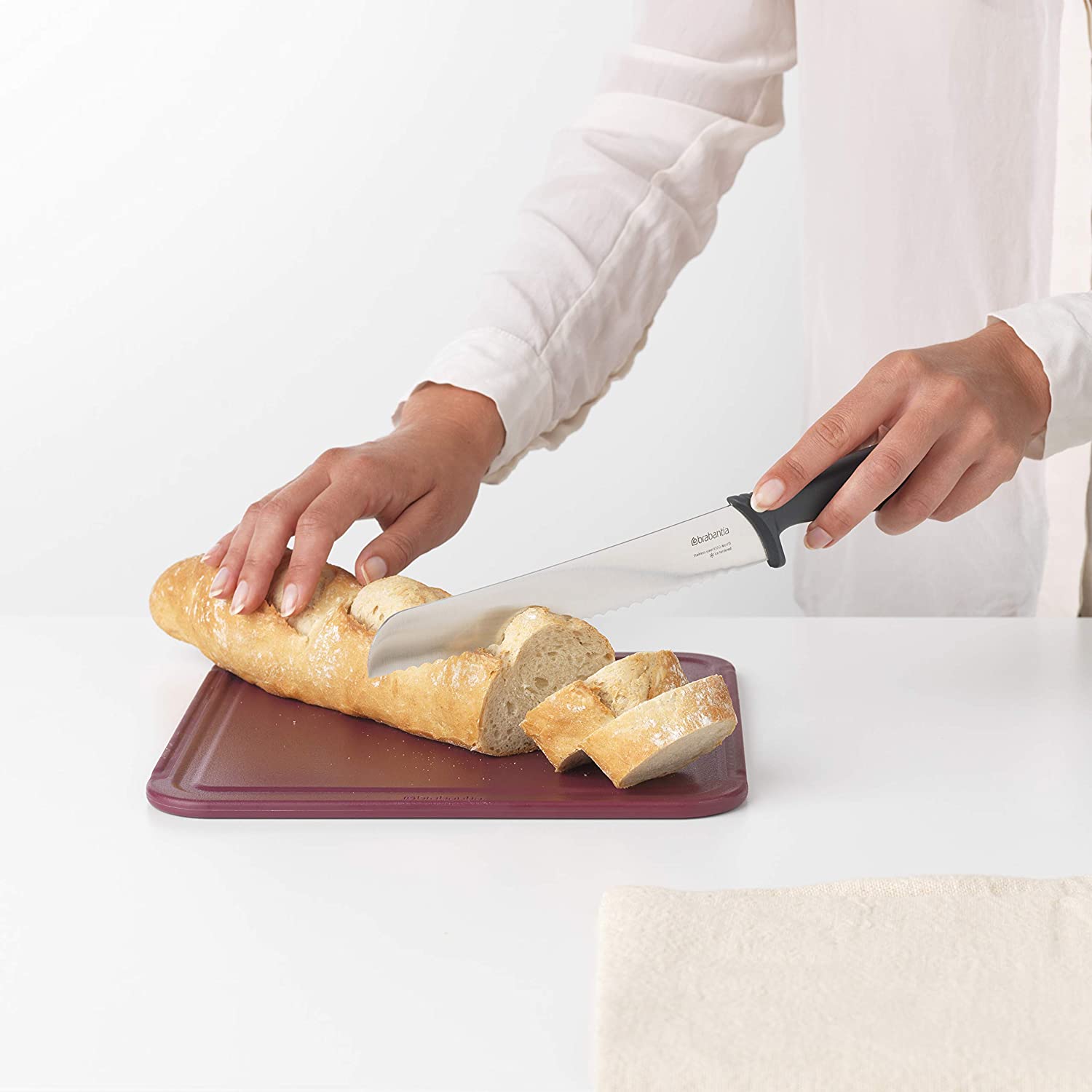 Brabantia Tasty+ Bread Knife (Dark Grey) Hardened Steel Long Serated Blade Kitchen Knife - Image 2
