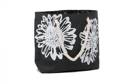 Beach Bag for Women 46 x 33 CMS PLUS Beach Towel Set Summer Tote Bags 100% Cotton Towels75 x150 cms Floral Pattern - Image 2