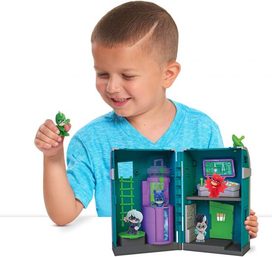 PJ MASKS 95706 Flair Night Time Micros Romeo's Lair Playset, Multicolor - Image 2