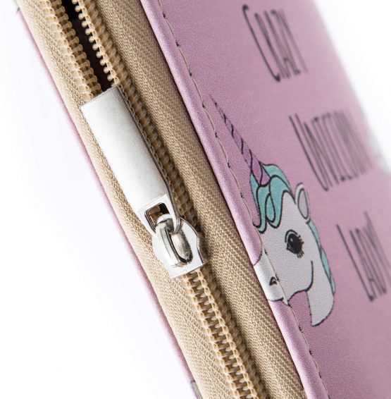 DonDon Women’s Purse Wallet Unicorn Pattern Saying Crazy Unicorn Lady - Image 4