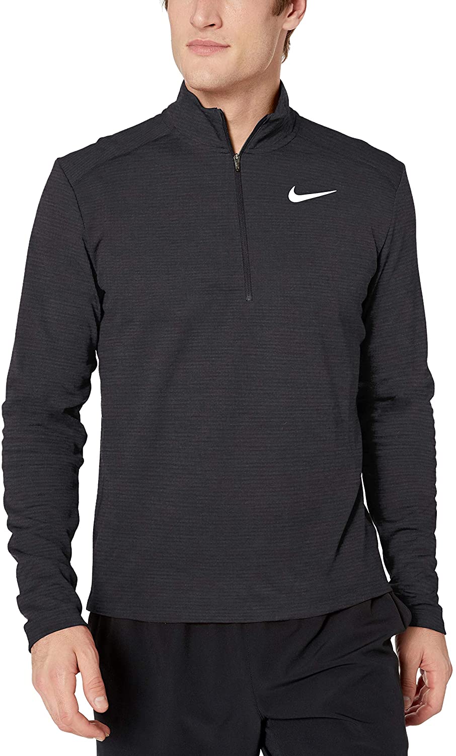 Nike M Nk PACER Top Hz Long Sleeved T-Shirt - Black/(Reflective Silv) (C/O.), X-Large, Black/Black/(Reflective Silv) (C/O.), XL