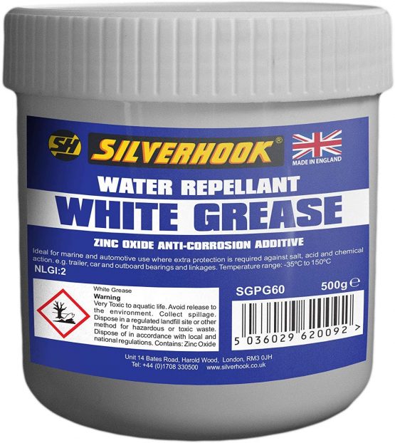 White Grease Water Repellent With Zinc Oxide For Auto & Marine Use 500g Tin