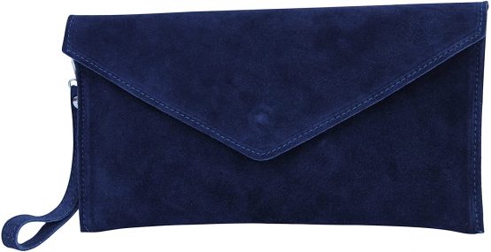 Ambra Moda WL801 women's suede envelope clutch hand strap handbag, shoulder bag, underarm bag, women's suede bag