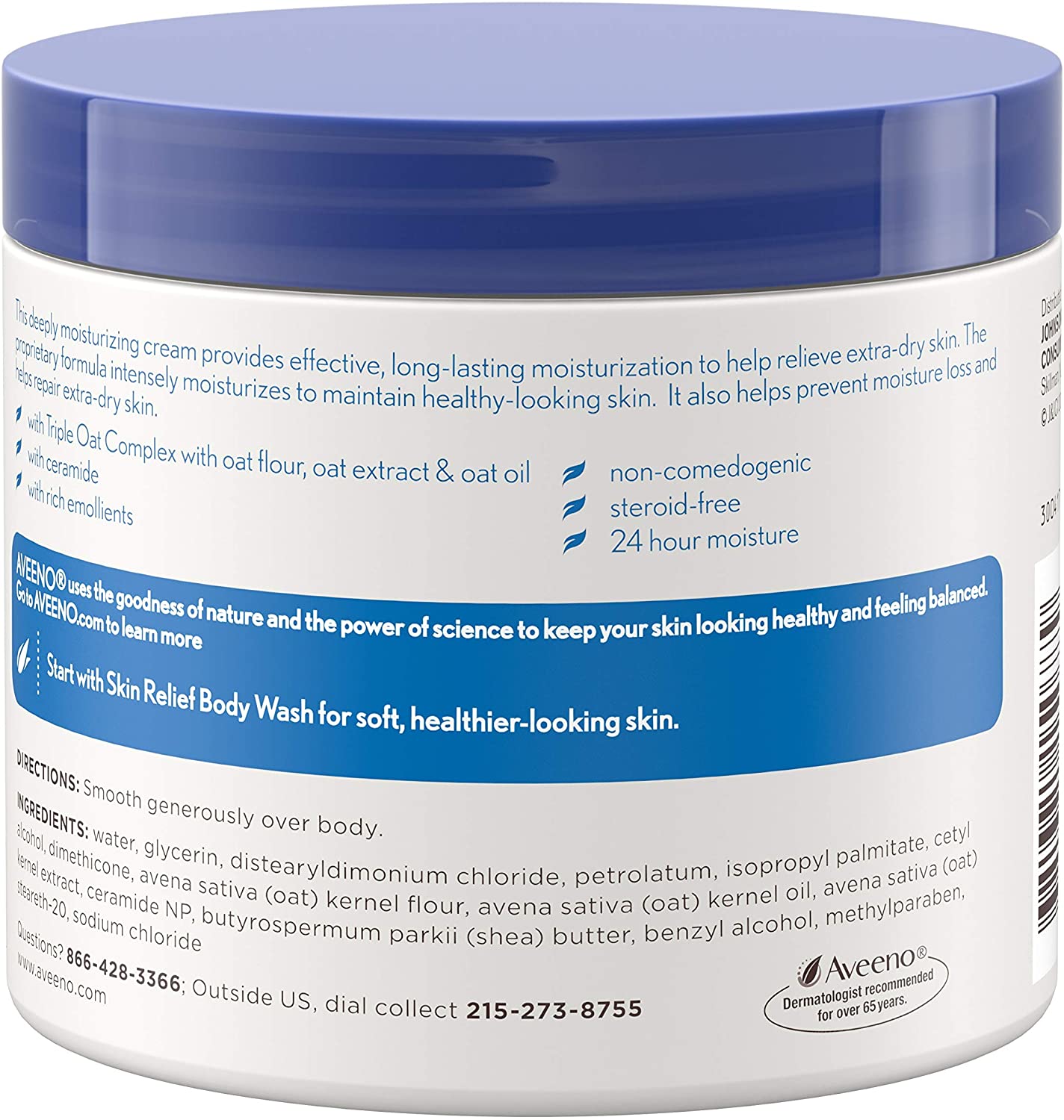 Aveeno Skin Relief Intense Moisture Repair Cream with Triple Oat Complex, Ceramide & Rich Emollients - Image 4